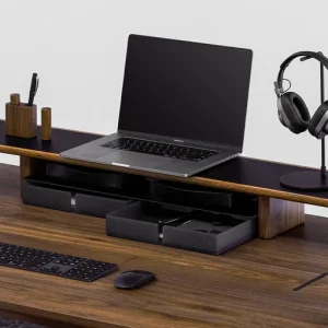 Ergonomic Wooden Monitor Riser Stand